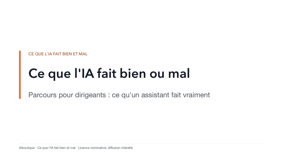 Diapositive de titre : Dirigeants : bien démarrer avec l’IA