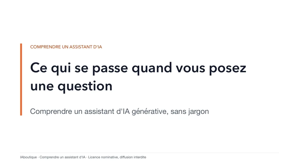 Diapositive de titre : Les bases de l’IA générative au travail